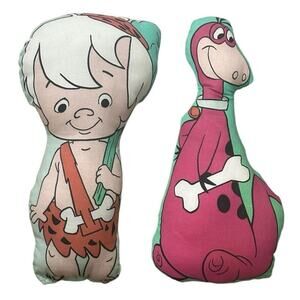 Bam Bam & Dino Vintage 90’s Stuffed Flintstones Collectibles